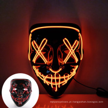 Amazon Explosion Light Light Halloween Máscara LED máscara brilhante Máscara de terror de sangue em forma de V preto